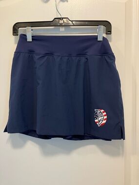 Sport-Tec Pickle ball/ Women's Navy Athletic Skort with American Flag Shield